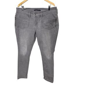 Levis 542 Skinny Jeans Women's 16 Grey  Zippered Front Pockets Riveted Stretch